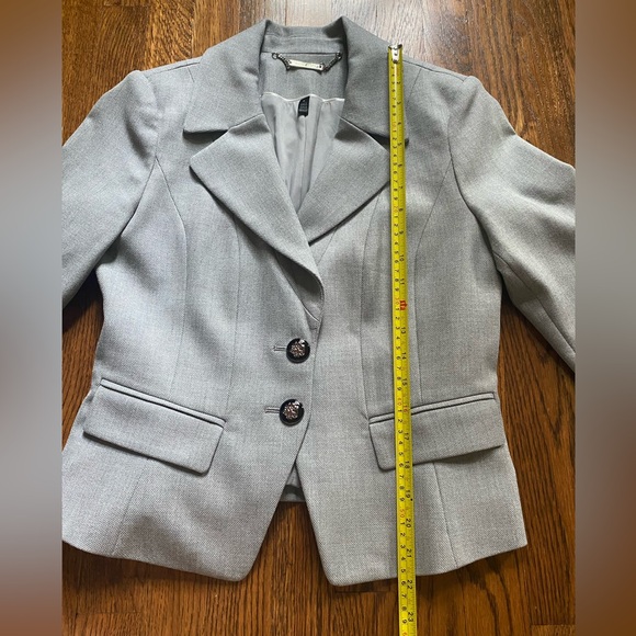 White House Black Market Blazer Women’s Size 6 Gray Fitted Lined Jacket Suit - Picture 6 of 12